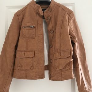 H&M Women's Size 4 Faux Leather Coat Jacket Lined